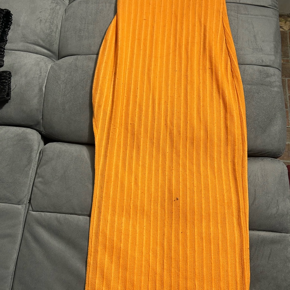 Fashion Nova Bright Orange Pencil Skirt